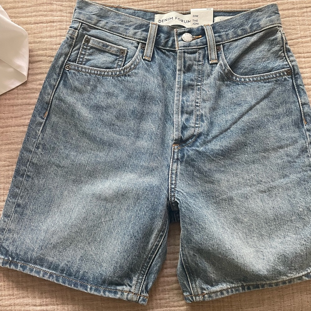 Denim Forum Blue Jean Shorts High-Waisted Vintage Look